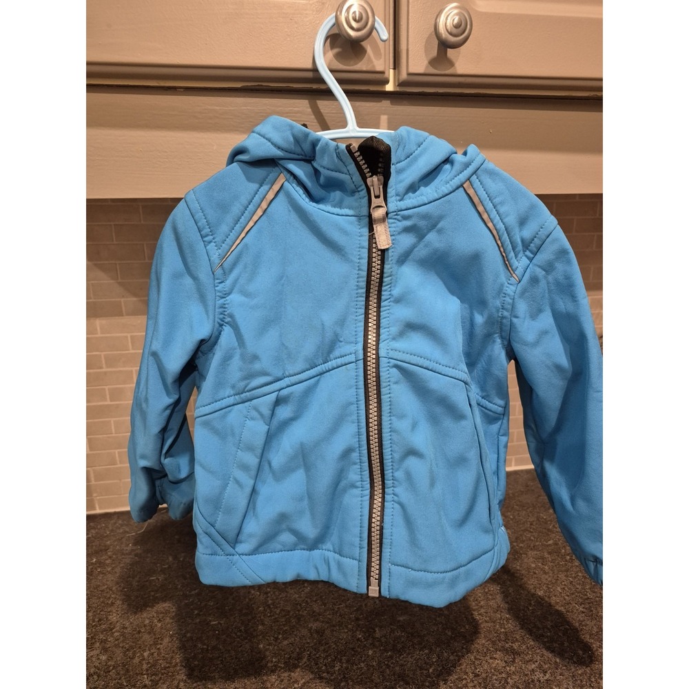 Athletic‎ Works Kids Hooded Jacket Blue Fleece Lined Zipper Size 2T EUC